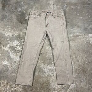 Vintage Y2K American Eagle Jeans Size 34x30 Beige Medium Wash Denim Straight Fit